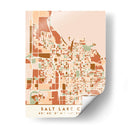 Salt Lake City, Mapas negros Tonos tierra 73 - Emiliano Deificus | Cuadro decorativo de Canvas Lab