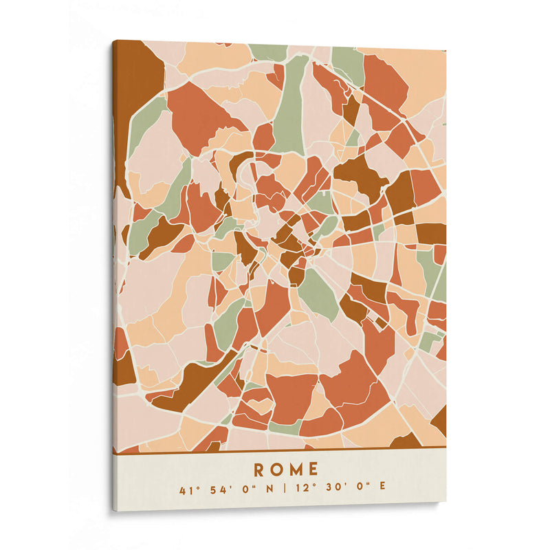 Roma, Mapas negros Tonos tierra 72 - Emiliano Deificus | Cuadro decorativo de Canvas Lab