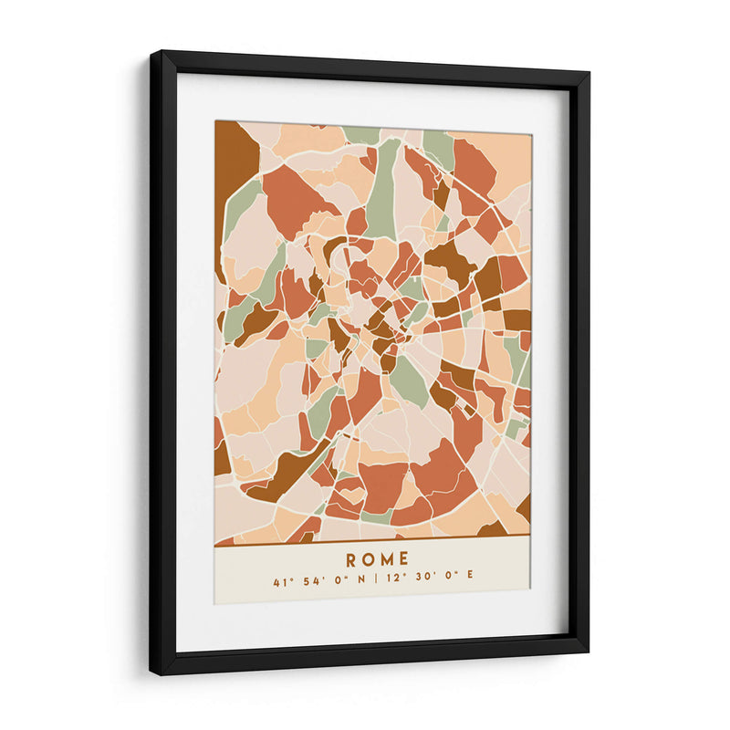 Roma, Mapas negros Tonos tierra 72 - Emiliano Deificus | Cuadro decorativo de Canvas Lab