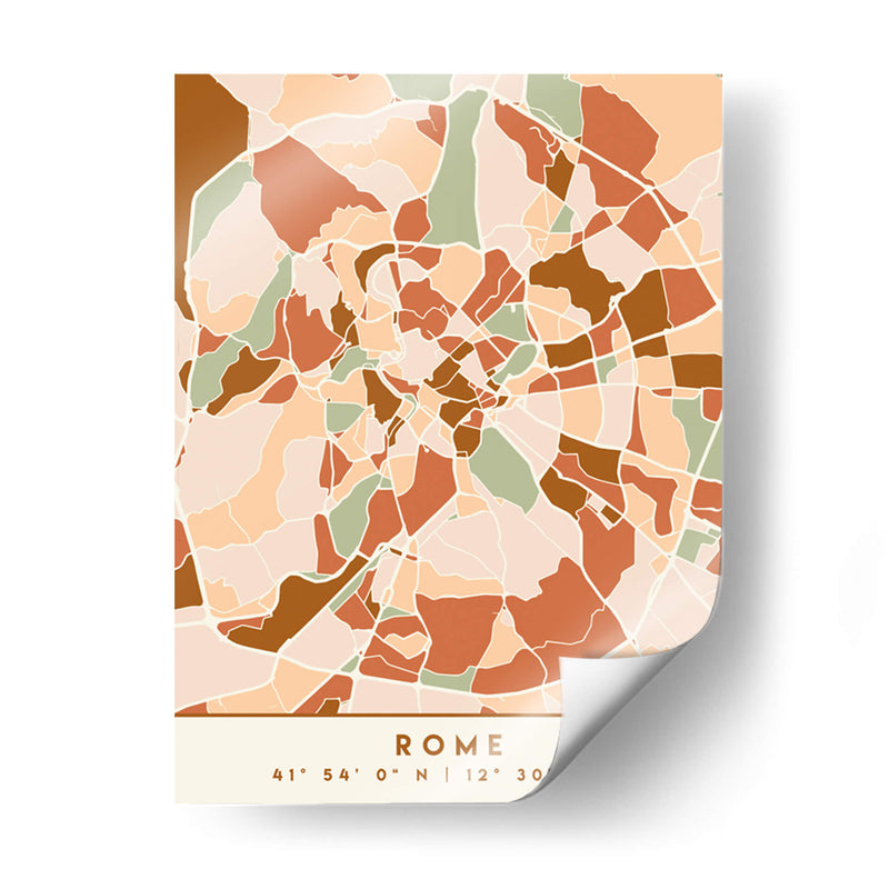 Roma, Mapas negros Tonos tierra 72 - Emiliano Deificus | Cuadro decorativo de Canvas Lab