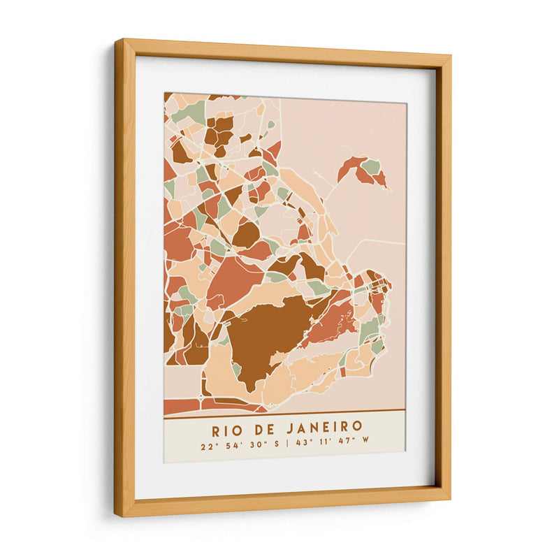 Rio de Janeiro, Mapas negros Tonos tierra 71 - Emiliano Deificus | Cuadro decorativo de Canvas Lab