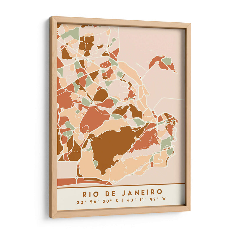 Rio de Janeiro, Mapas negros Tonos tierra 71 - Emiliano Deificus | Cuadro decorativo de Canvas Lab