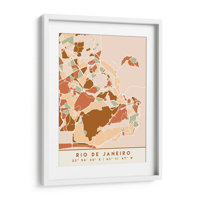 Rio de Janeiro, Mapas negros Tonos tierra 71 - Emiliano Deificus | Cuadro decorativo de Canvas Lab