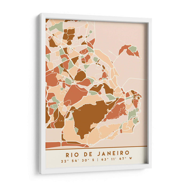 Rio de Janeiro, Mapas negros Tonos tierra 71 - Emiliano Deificus | Cuadro decorativo de Canvas Lab