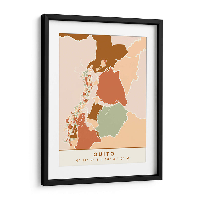 Quito, Mapas negros Tonos tierra 70 - Emiliano Deificus | Cuadro decorativo de Canvas Lab