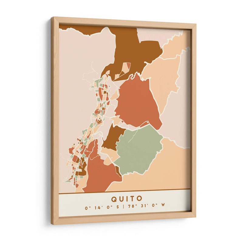 Quito, Mapas negros Tonos tierra 70 - Emiliano Deificus | Cuadro decorativo de Canvas Lab