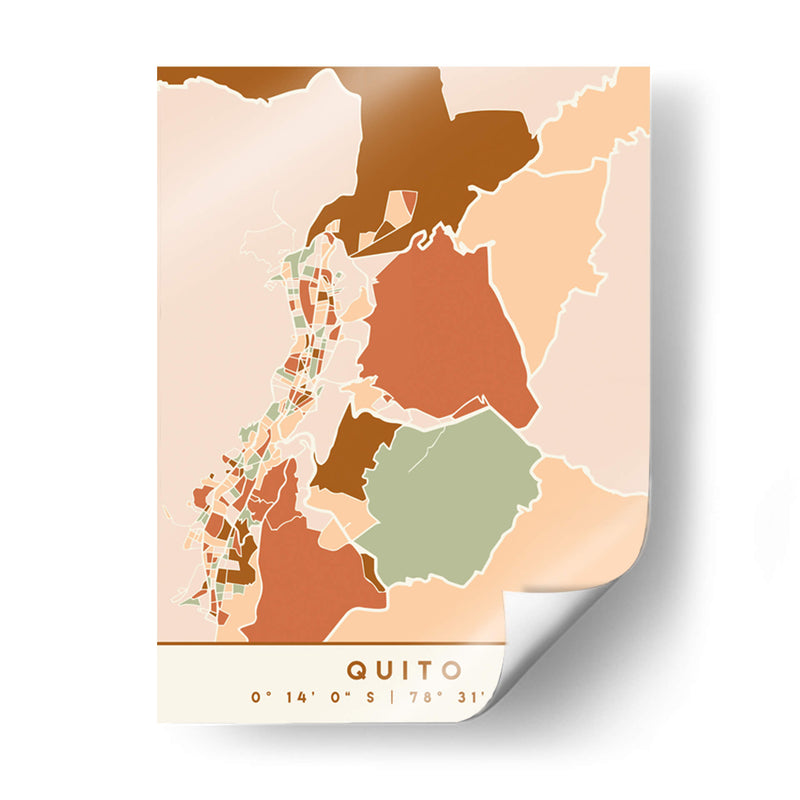 Quito, Mapas negros Tonos tierra 70 - Emiliano Deificus | Cuadro decorativo de Canvas Lab