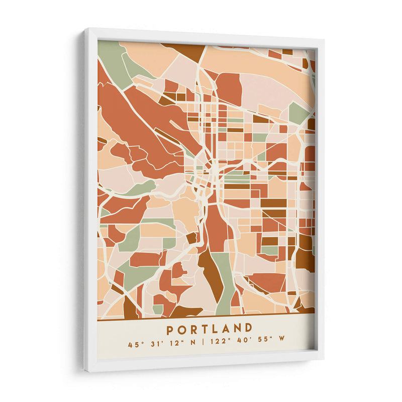 Portland, Mapas negros Tonos tierra 68 - Emiliano Deificus | Cuadro decorativo de Canvas Lab