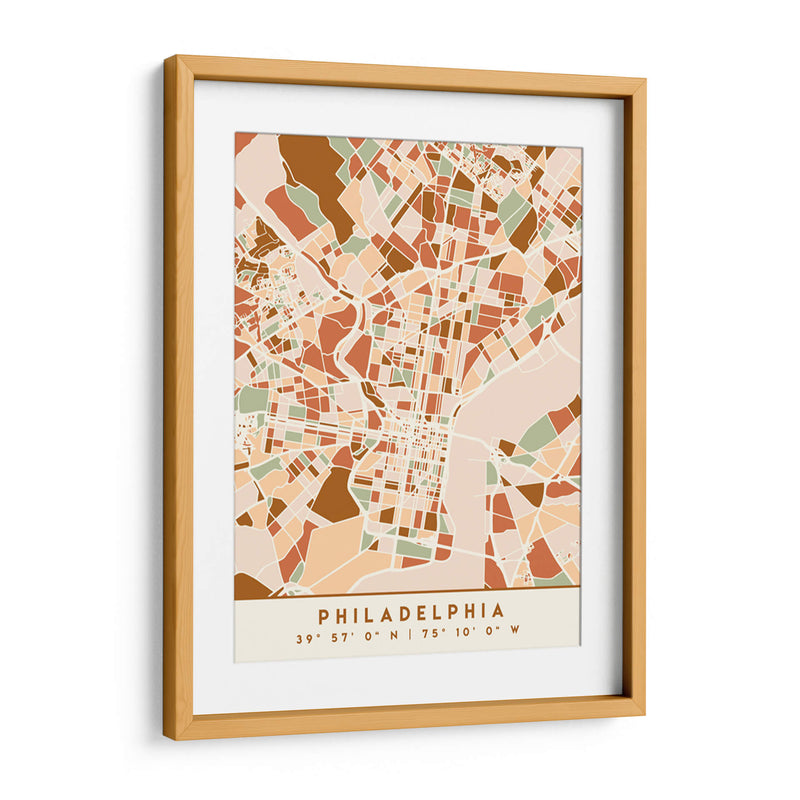 Filadelfia, Mapas negros Tonos tierra 65 - Emiliano Deificus | Cuadro decorativo de Canvas Lab