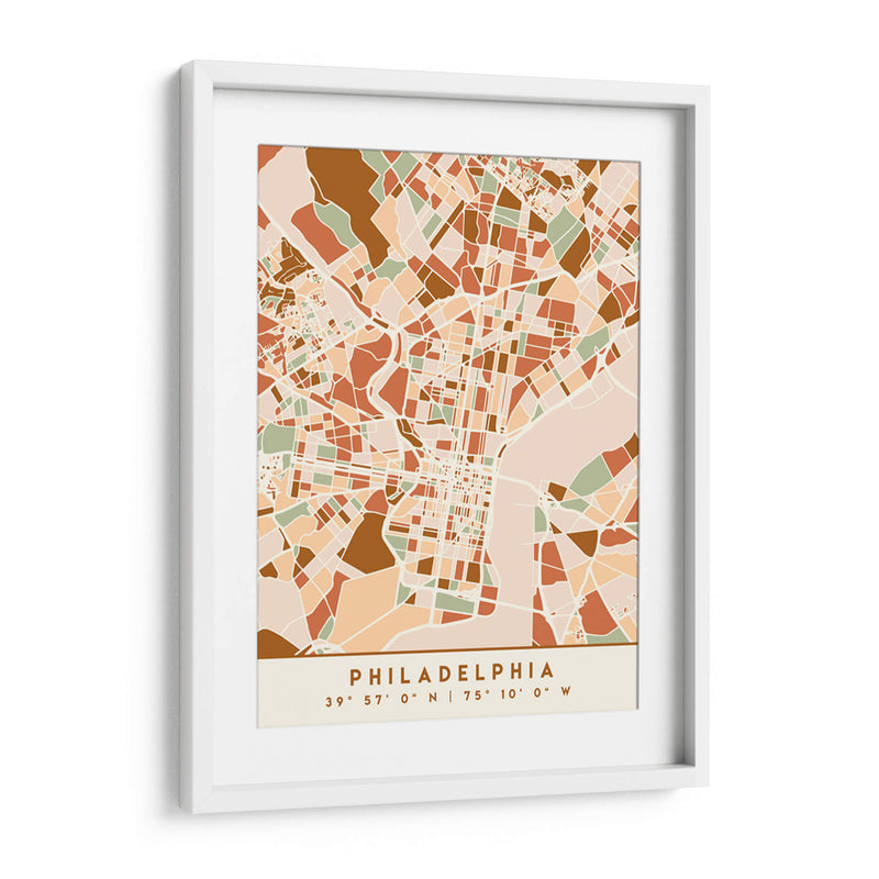 Filadelfia, Mapas negros Tonos tierra 65 - Emiliano Deificus | Cuadro decorativo de Canvas Lab
