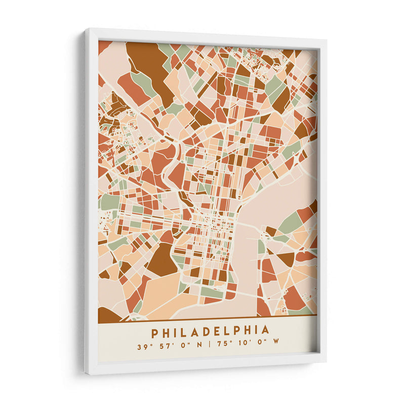 Filadelfia, Mapas negros Tonos tierra 65 - Emiliano Deificus | Cuadro decorativo de Canvas Lab