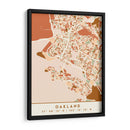 Oakland, Mapas negros Tonos tierra 62 - Emiliano Deificus | Cuadro decorativo de Canvas Lab