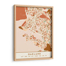 Oakland, Mapas negros Tonos tierra 62 - Emiliano Deificus | Cuadro decorativo de Canvas Lab