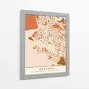 Oakland, Mapas negros Tonos tierra 62 - Emiliano Deificus | Cuadro decorativo de Canvas Lab