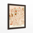 Nuevo Orleans, Mapas negros Tonos tierra 60 - Emiliano Deificus | Cuadro decorativo de Canvas Lab