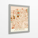 Nuevo Orleans, Mapas negros Tonos tierra 60 - Emiliano Deificus | Cuadro decorativo de Canvas Lab
