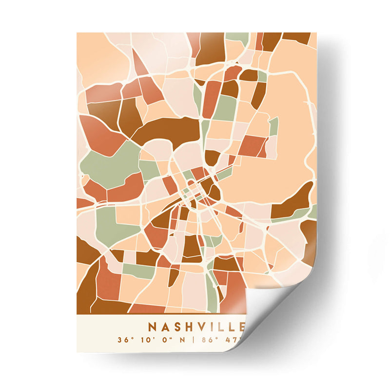 Nasvhille, Mapas negros Tonos tierra 59 - Emiliano Deificus | Cuadro decorativo de Canvas Lab