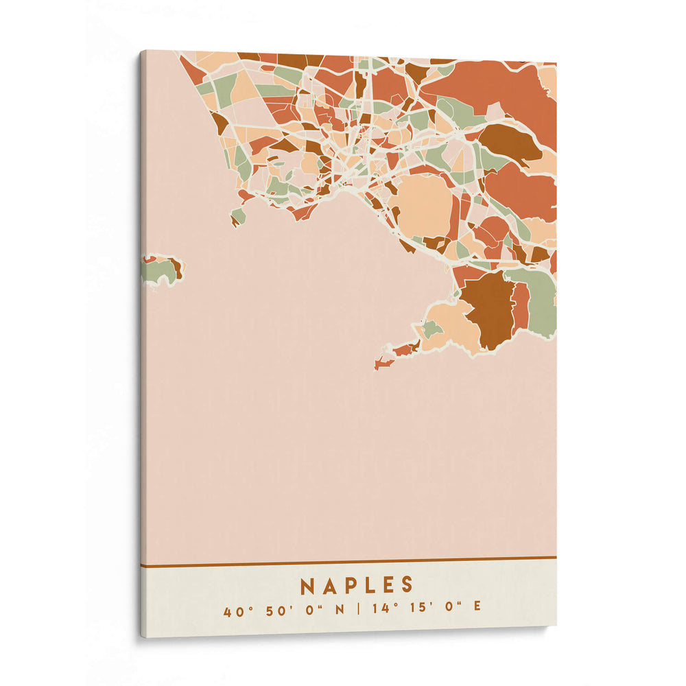 Napoles, Mapas negros Tonos tierra 58 - Emiliano Deificus | Cuadro decorativo de Canvas Lab