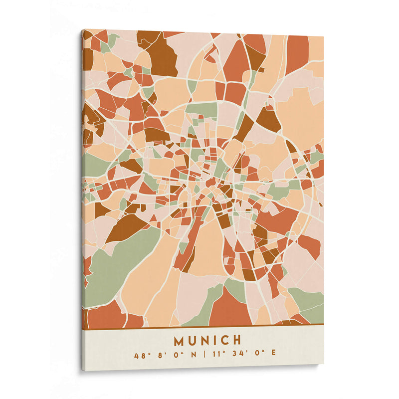 Munich, Mapas negros Tonos tierra 57 - Emiliano Deificus | Cuadro decorativo de Canvas Lab
