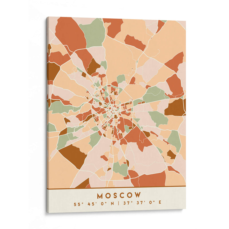 Moscu, Mapas negros Tonos tierra 56 - Emiliano Deificus | Cuadro decorativo de Canvas Lab