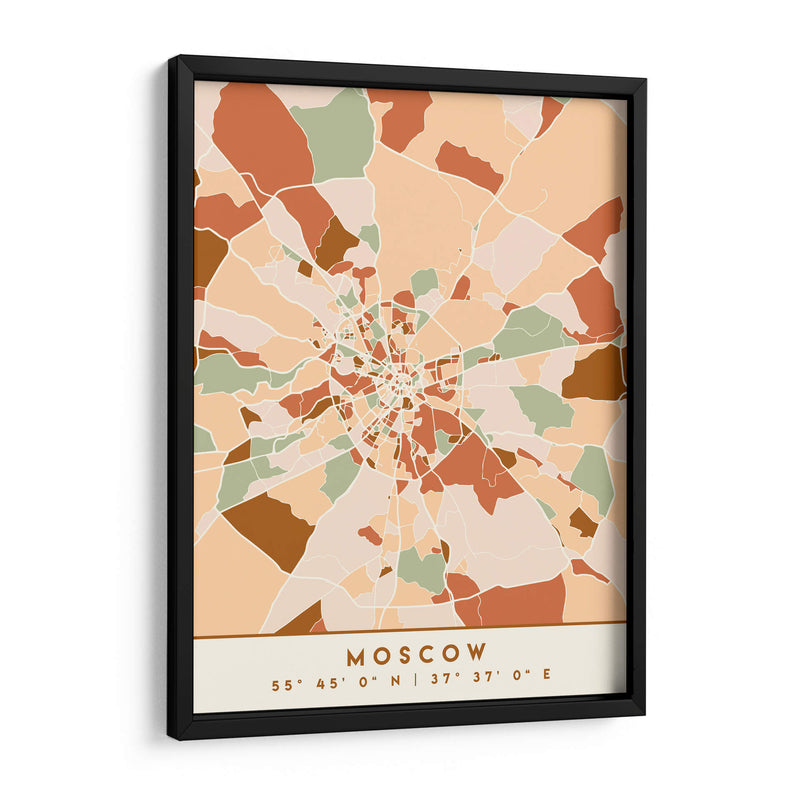 Moscu, Mapas negros Tonos tierra 56 - Emiliano Deificus | Cuadro decorativo de Canvas Lab