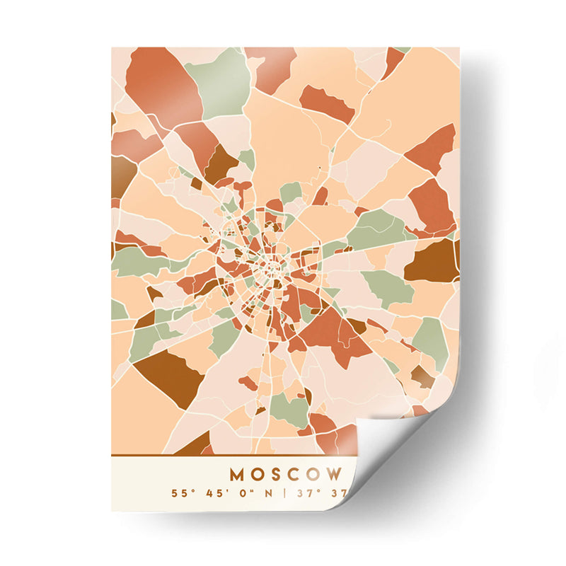 Moscu, Mapas negros Tonos tierra 56 - Emiliano Deificus | Cuadro decorativo de Canvas Lab