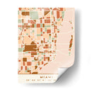 Miami, Mapas negros Tonos tierra 53 - Emiliano Deificus | Cuadro decorativo de Canvas Lab