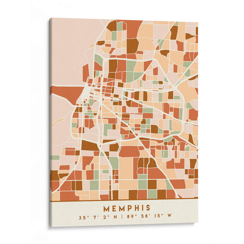 Memphis, Mapas negros Tonos tierra 51 - Emiliano Deificus | Cuadro decorativo de Canvas Lab