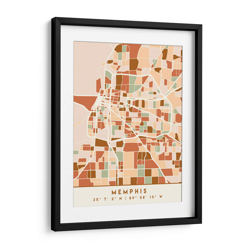 Memphis, Mapas negros Tonos tierra 51 - Emiliano Deificus | Cuadro decorativo de Canvas Lab