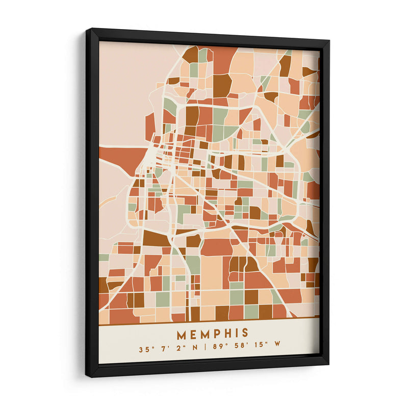 Memphis, Mapas negros Tonos tierra 51 - Emiliano Deificus | Cuadro decorativo de Canvas Lab