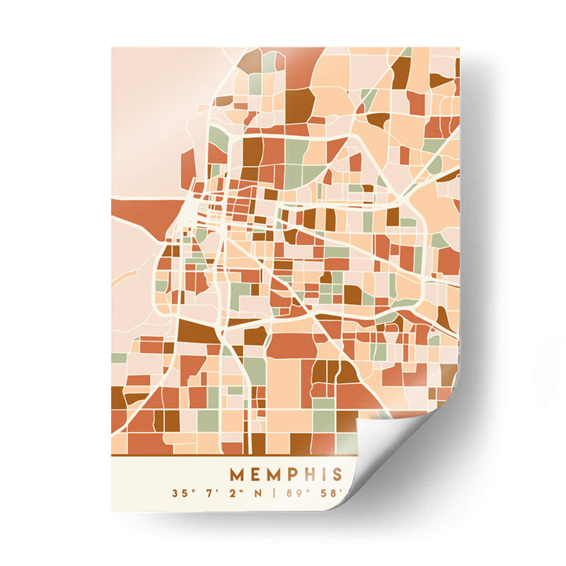 Memphis, Mapas negros Tonos tierra 51 - Emiliano Deificus | Cuadro decorativo de Canvas Lab