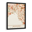 Melbourne, Mapas negros Tonos tierra 50 - Emiliano Deificus | Cuadro decorativo de Canvas Lab