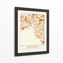 Melbourne, Mapas negros Tonos tierra 50 - Emiliano Deificus | Cuadro decorativo de Canvas Lab