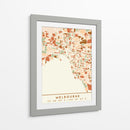 Melbourne, Mapas negros Tonos tierra 50 - Emiliano Deificus | Cuadro decorativo de Canvas Lab
