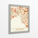Melbourne, Mapas negros Tonos tierra 50 - Emiliano Deificus | Cuadro decorativo de Canvas Lab