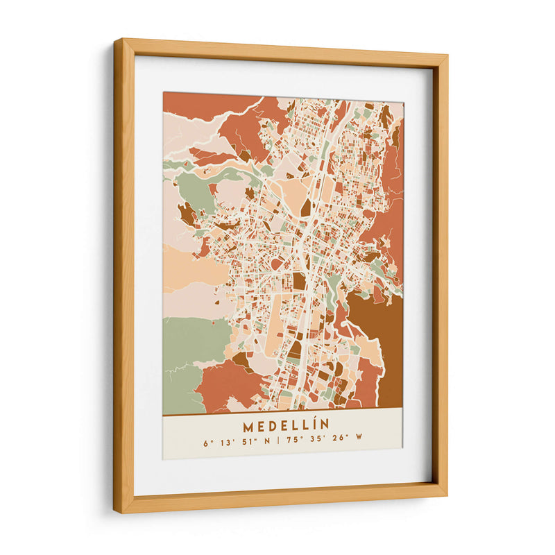 Medellin, Mapas negros Tonos tierra 49 - Emiliano Deificus | Cuadro decorativo de Canvas Lab