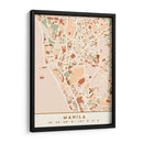 Manila, Mapas negros Tonos tierra 46 - Emiliano Deificus | Cuadro decorativo de Canvas Lab