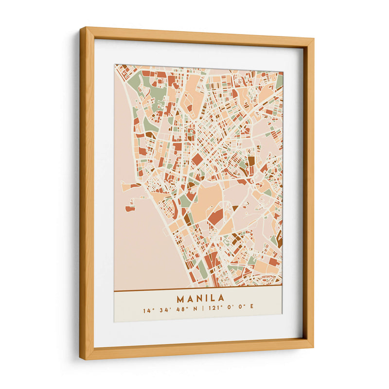 Manila, Mapas negros Tonos tierra 46 - Emiliano Deificus | Cuadro decorativo de Canvas Lab