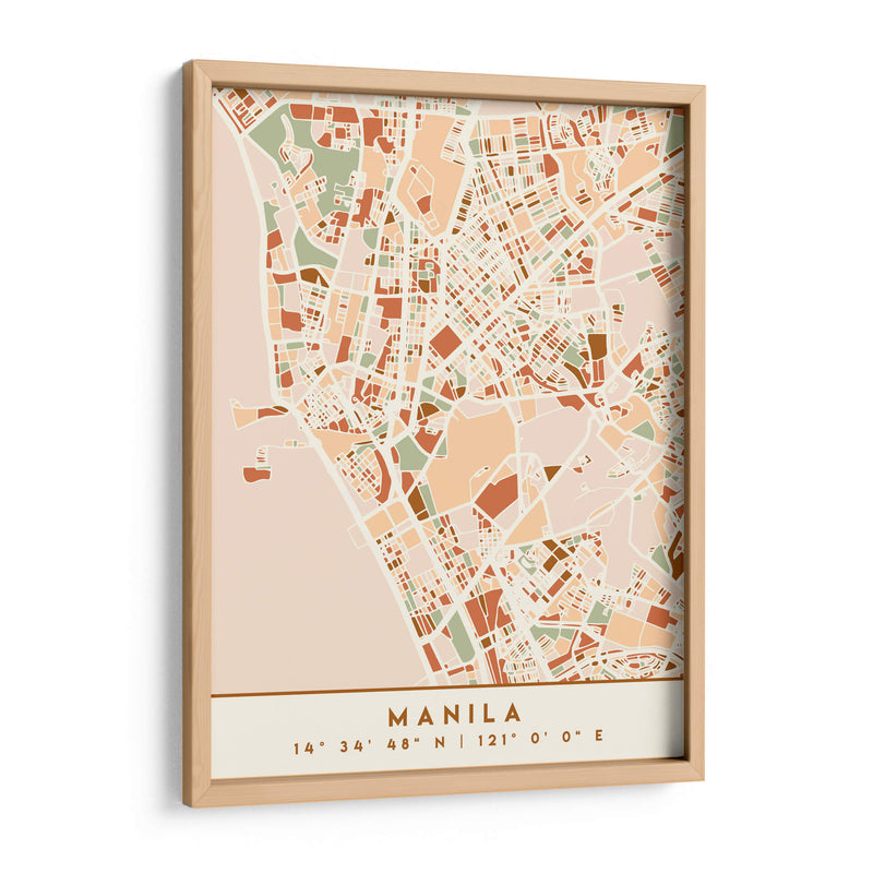 Manila, Mapas negros Tonos tierra 46 - Emiliano Deificus | Cuadro decorativo de Canvas Lab