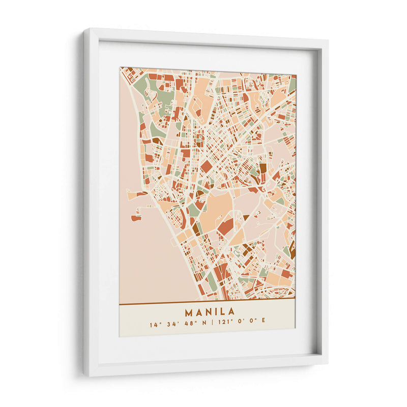 Manila, Mapas negros Tonos tierra 46 - Emiliano Deificus | Cuadro decorativo de Canvas Lab