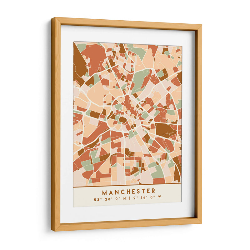 Manchester, Mapas negros Tonos tierra 45 - Emiliano Deificus | Cuadro decorativo de Canvas Lab