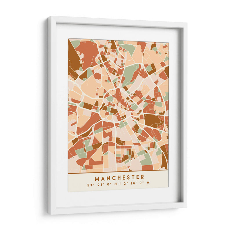 Manchester, Mapas negros Tonos tierra 45 - Emiliano Deificus | Cuadro decorativo de Canvas Lab