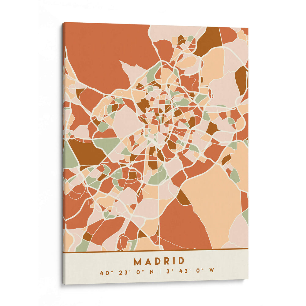 Madrid, Mapas negros Tonos tierra 44 - Emiliano Deificus | Cuadro decorativo de Canvas Lab
