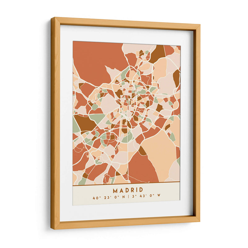 Madrid, Mapas negros Tonos tierra 44 - Emiliano Deificus | Cuadro decorativo de Canvas Lab