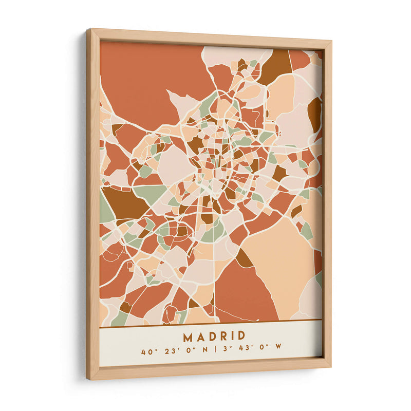 Madrid, Mapas negros Tonos tierra 44 - Emiliano Deificus | Cuadro decorativo de Canvas Lab