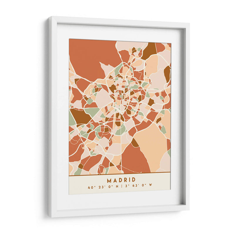 Madrid, Mapas negros Tonos tierra 44 - Emiliano Deificus | Cuadro decorativo de Canvas Lab
