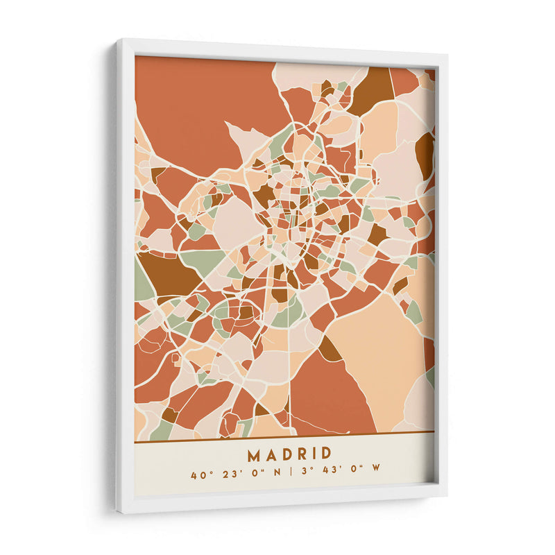 Madrid, Mapas negros Tonos tierra 44 - Emiliano Deificus | Cuadro decorativo de Canvas Lab
