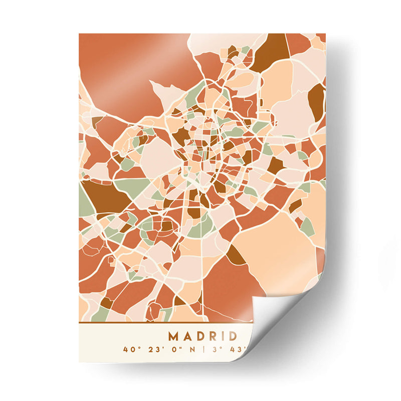 Madrid, Mapas negros Tonos tierra 44 - Emiliano Deificus | Cuadro decorativo de Canvas Lab