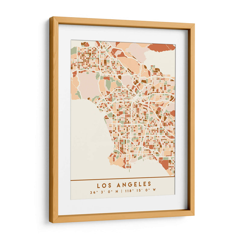 Los Angeles, Mapas negros Tonos tierra 42 - Emiliano Deificus | Cuadro decorativo de Canvas Lab