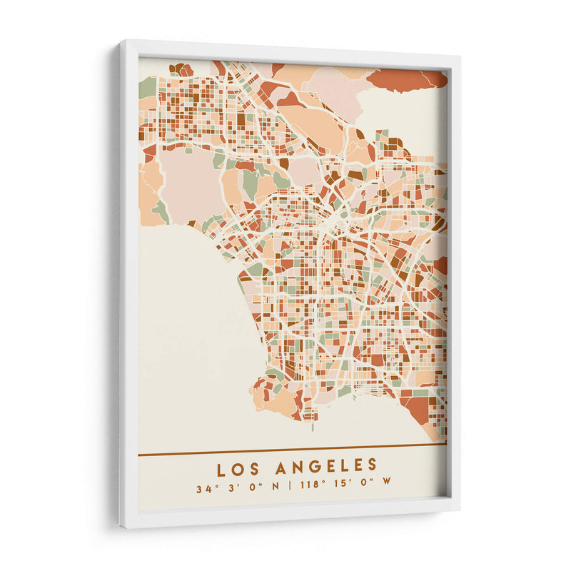 Los Angeles, Mapas negros Tonos tierra 42 - Emiliano Deificus | Cuadro decorativo de Canvas Lab